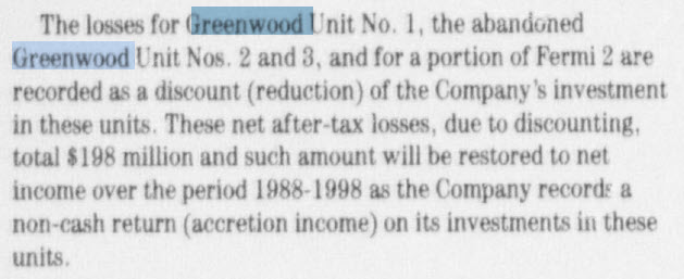 Greenwood Nuclear Power Plant (Cancelled) - From Edison 1988 Annual Report